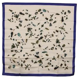 Hermès Foulard Hermes Carré 90 in seta blu e bianca, autentico ki6720M