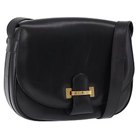 Céline Borsa a tracolla CELINE in pelle nera e oro, autentica, codice 193055