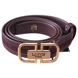 Lanvin Ceinture Cuir et Daim Marron