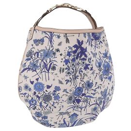 Bolsa de Ombro GUCCI Flora Horsebit Canvas Beige Gold 170014 Auth 198680M