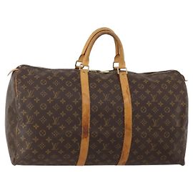 LOUIS VUITTON Monogram Keepall 55 Boston Bag M41424 LV Auth 196394