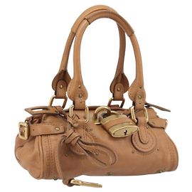 Chloé Borsa Chloe Mini Paddington in pelle marrone argento oro Auth yk20764V