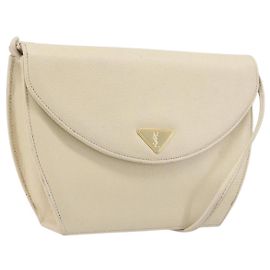 Borsa a tracolla SAINT LAURENT in pelle Ivory Gold Auth 199619
