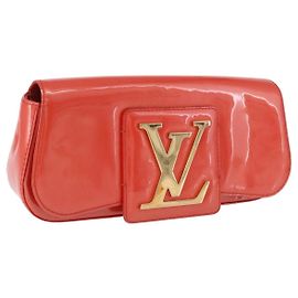 LOUIS VUITTON Vernis Pochette Sobie Bag Orenge Sunset M93727 LV Auth BA15152A