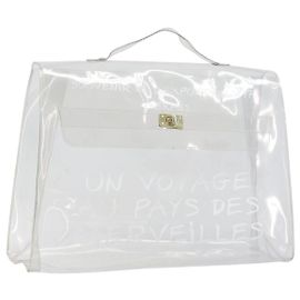 Hermès HERMES Kelly Handtasche aus Vinyl, Vinyl Transparent Gold Auth 200295