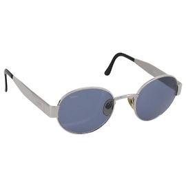 CHANEL Sonnenbrille Metal Silver Black CC Auth BA15289V