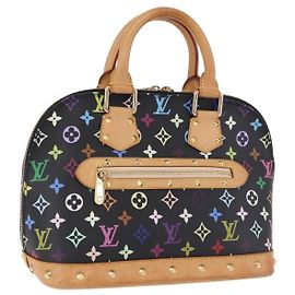 Borsa a mano LOUIS VUITTON Monogram Multicolor Alma Nera M92646 LV Auth BA15314V