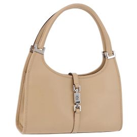 Borsa a mano GUCCI Jackie in pelle Beige Silver 002 1068 Auth 199675V