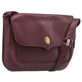 Borsa a tracolla CARTIER Must Line in pelle Bordeaux Gold Auth BA15103