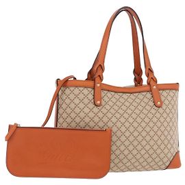 GUCCI GG Canvas Tote Bag Orange Gold 269878 Auth ki6812V