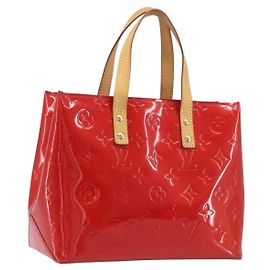 Bolsa de mão LOUIS VUITTON Monogram Vernis Reade PM Rouge M91088 LV Auth ep15737A