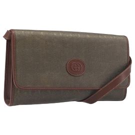 Borsa a tracolla GUCCI Canvas Khaki Gold 004 084 0289 Auth BA15104
