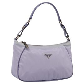 Borsa a tracolla PRADA Nylon Lavende Silver Auth 199116A