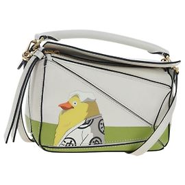 LOEWE Studio Ghibli Puzzle Bag mini Pelle 2way Ivory Gold Auth 197518SM