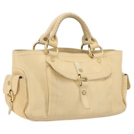 Céline CELINE Boogie Bag Leather Beige Gold Auth 196610