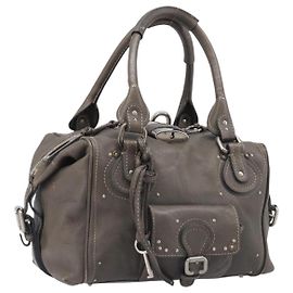Chloé Bolsa Chloe Paddington em couro cinza prata autêntica am12387V