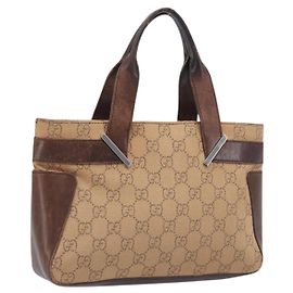Borsa a mano GUCCI GG Canvas Orange Silver 73984 Auth 200247