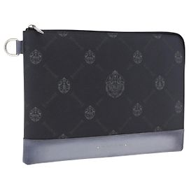 Borsa a pochette Berluti in pelle nera e argento Auth BA15332A