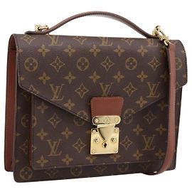 Bolsa de mão LOUIS VUITTON Monogram Monceau28 M51185 LV Auth 197638V