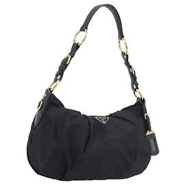 Borsa a tracolla PRADA Nylon Black Gold Auth yk20847V