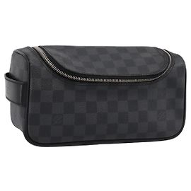 LOUIS VUITTON Damier Grafitte Toilette Pouch Clutch Bag N47625 LV Auth 198959A