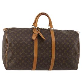 LOUIS VUITTON Monogram Keepall 55 Boston Bag M41424 LV Auth 195401