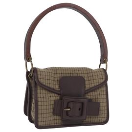Borsa a mano Miu Miu in lana beige e oro Auth 199131V