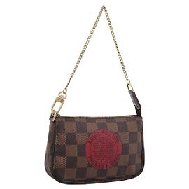 LOUIS VUITTON Damier Ebene T&B Mini Pochette Accessoires N58011 LV Auth 199155A