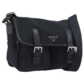 Borsa a tracolla PRADA Nylon Black Silver BT0172 Auth am12240V