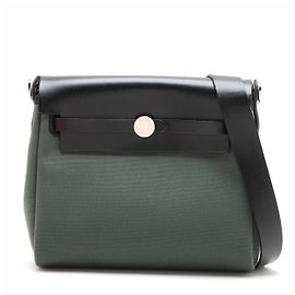 Hermès Herbag Mini Vache Hunter Leather Crossbody Green