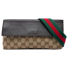 Borsa a tracolla Gucci GG Canvas Web beige