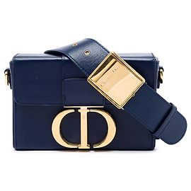 Blue Dior Leather 30 Montaigne Box Bag