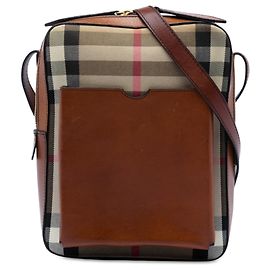 Burberry House Check Canvas Crossbody Beige