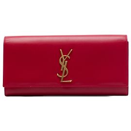 Clutch Cassandre Saint Laurent in pelle liscia rossa