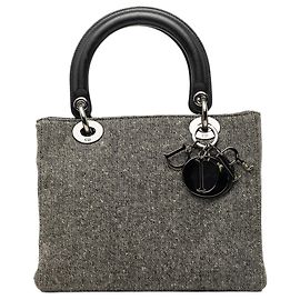 Borsa Lady Dior Medium in tweed grigio