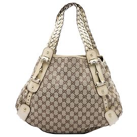 Borsa a tracolla Gucci GG Canvas Horsebit Pelham Beige