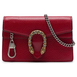 Borsa a tracolla Mini Dionysus Gucci in pelle di vitello rossa