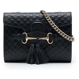 Borsa a tracolla Gucci Mini Microguccissima Emily Nera