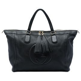Gucci Soho Working Tote Large aus Kalbsleder in Schwarz