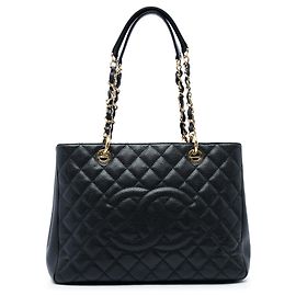 Borsa Grand Shopping Tote Chanel Caviar Nera