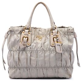 Borsa Satchel Prada Tessuto Gaufre marrone