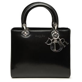 Sac Lady Dior Medium en veau glacé noir