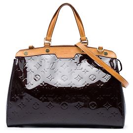 Bolso Satchel Louis Vuitton Monogram Vernis Brea MM Morado