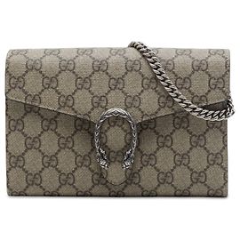 Bolsa Tiracolo Gucci GG Supreme Dionysus Wallet on Chain Bege
