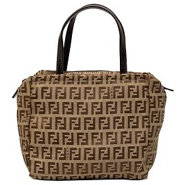 Beige Fendi Mini Zucchino Canvas Handbag