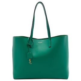 Shopper East West Grande in Pelle Verde Saint Laurent