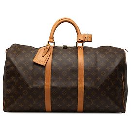Borsa da viaggio Louis Vuitton Monogram Keepall 50 Marrone