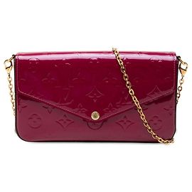 Pink Louis Vuitton Monogram Vernis Pochette Felicie Crossbody Bag