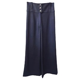 Pantalones Chanel de lana azul marino 38