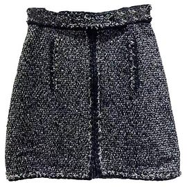 Chanel Wollrock Mehrfarbig Größe 34